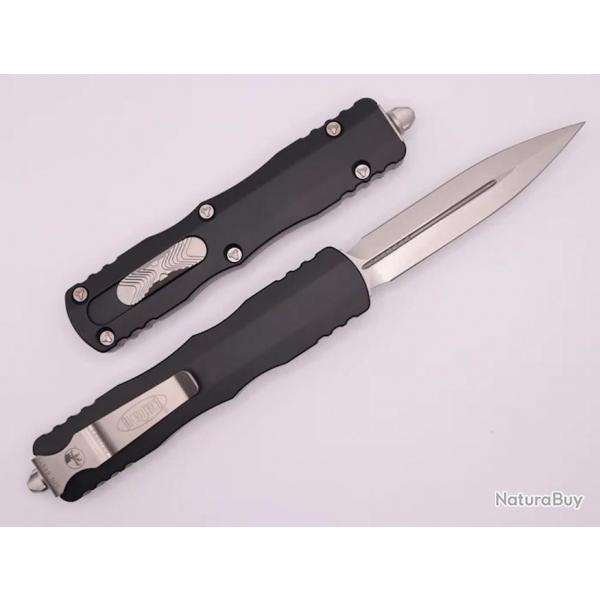 Couteau Microtech 227-10 Dirac AUTO OTF Double Edge Dagger Manche Black Aluminium USA MCT22710