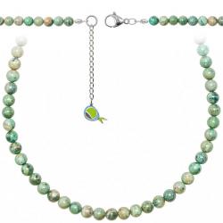 Collier en chrysocolle - Perles rondes 6 mm - 60 cm