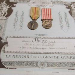 médaille engagé volont interalliée ww1 première guerre Dardanelles Salonique 15 Orient 372° RI 172°