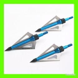 PROMOTION Blister de 3 Pointes de chasse Tri Lames 100gr Idéal Gros gibier pour arc ou arbalète