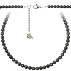 Collier en tourmaline noire - Perles rondes 6 mm - 38 cm