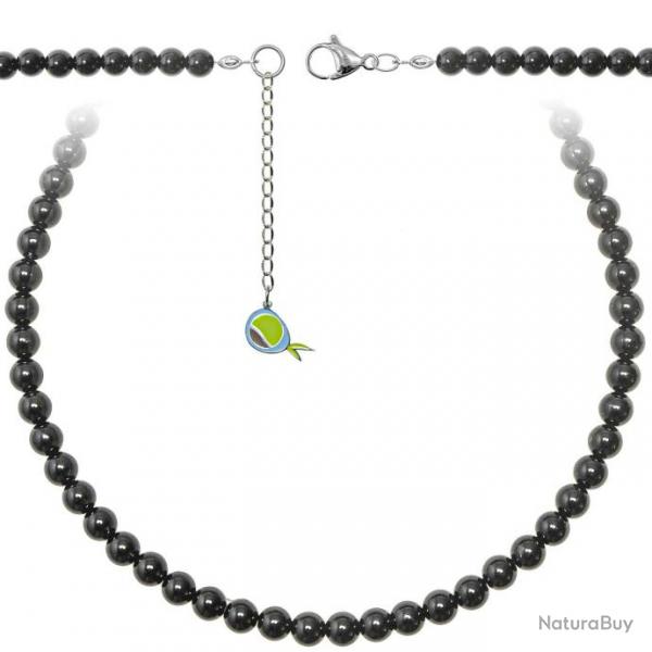 Collier en tourmaline noire - Perles rondes 6 mm - 38 cm