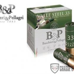 Boite de 25 Cartouches B&P Valle Steel Magnum Hv 33Gr Cal 12/76 Pb N 3