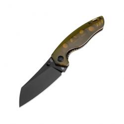 Couteau Kizer Towser K Yellow Lame Black Acier 154CM Manche Ultem IKBS Linerlock Clip KIV4593C6