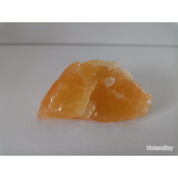 Pierre calcite orange brute du Mexique 7 cm, 105 grammes