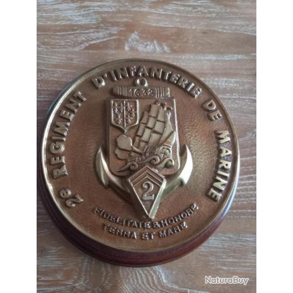 Plaque bronze- Tape de bouche - 2me Rgiment d'Infanterie de Marine