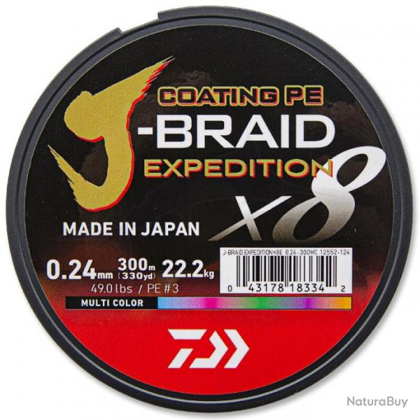 Daiwa Tresse J-Braid Exp X8 Multicolore 49lb 300m