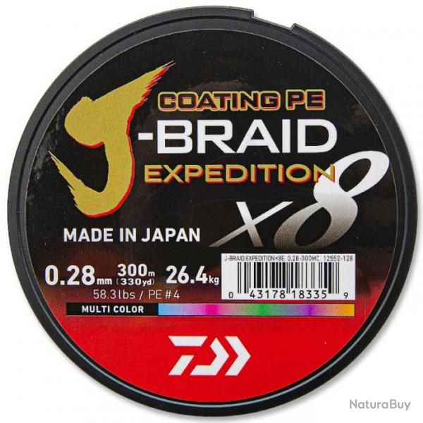 Daiwa Tresse J-Braid Exp X8 Multicolore 300m 58,3lb