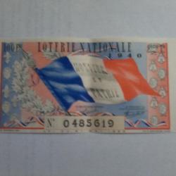 ancien billet loterie Nationale 2° tranche de 1940
