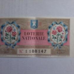 ancien billet loterie Nationale 7° tranche de 1939
