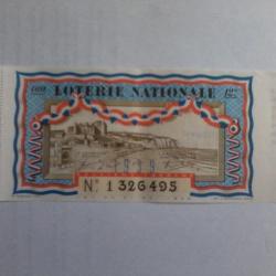 ancien billet loterie Nationale 12° tranche de 1939