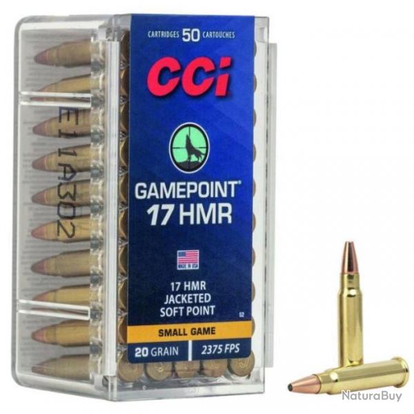 Balles CCI Gamepoint Jacket Hollow Point - Cal. 17 HMR - 17 HMR / Par 1