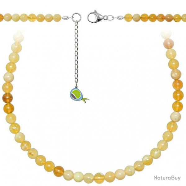 Collier en opale jaune - Perles rondes 6 mm - 38 cm