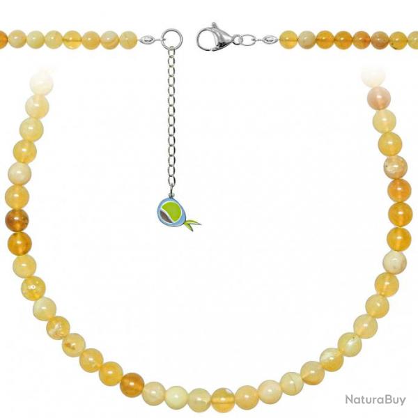 Collier en opale jaune - Perles rondes 6 mm - 55 cm