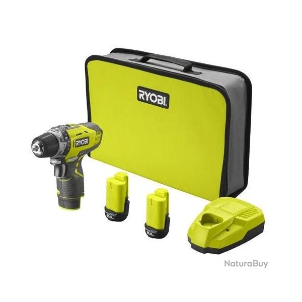 Perceuse visseuse Ryobi R12DD-220S 12V 2x2,0Ah Li-ion 30Nm 22 rglages couple