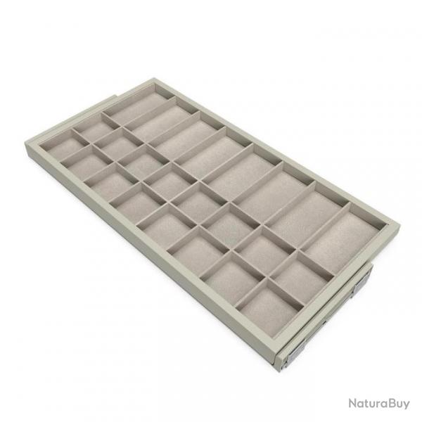 Kit tiroir d'organisation Emuca avec glissires  fermeture douce pour armoire module 900mm gris pie