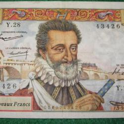 France   rare et recherché billet de  50 Francs Henry IV du 3-9-1959