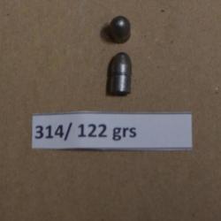 Ogives 314 /122 grs rechargement revolver colt ou autre poudre noire