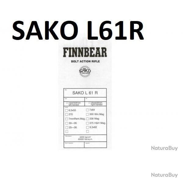 notice carabine SAKO L61R FINNEBEAR (envoi par mail) - VENDU PAR JEPERCUTE (m1876)