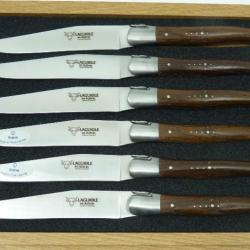 Coffret 6 couteaux de table Laguiole en Aubrac manche en bois de frêne