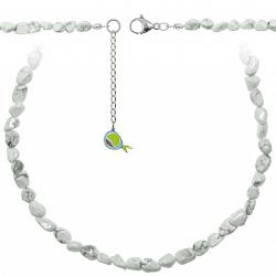 Collier en howlite - Perles roulées 5 à 8 mm - 50 cm