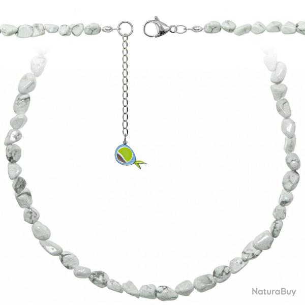 Collier en howlite - Perles roules 5  8 mm - 50 cm