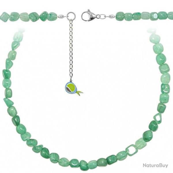 Collier en aventurine verte - Perles roules 5  8 mm - 43 cm