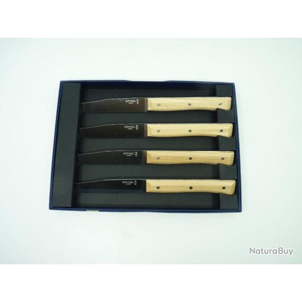 Set 4 opinel inox manche en bois de frne