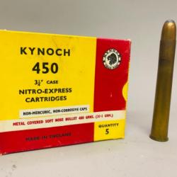 BOITE DE CARTOUCHES KYNOCH .450- 3 1/4" NITRO-EXPRESS {SCELLÉES} Boite de 5 munitions