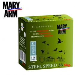 25 Cartouche MARY ARM Steel Speed 36gr Cal 12/76 Pb 2+3