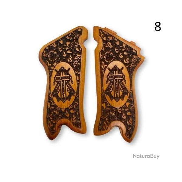 PLAQUETTE EN BOIS VRITABLE POUR Luger P08 grav au laser