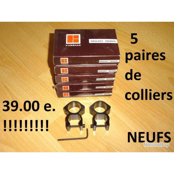 LOT 5 paires de colliers 25.4/21mm NEUFS KASSNAR  39.00 Euros !!!! - VENDU PAR JEPERCUTE (b12657)