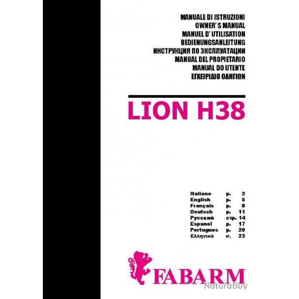 notice fusil FABARM LION H38 (envoi par mail) - VENDU PAR JEPERCUTE (m1881)