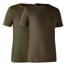 Lot de 2 t-shirts basiques marron+vert Deerhunter