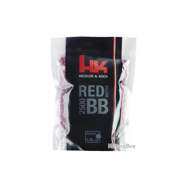 Sachet de 2500 Billes Plastiques Heckler & Koch Red CAL. 6mm 0,20G Rouge