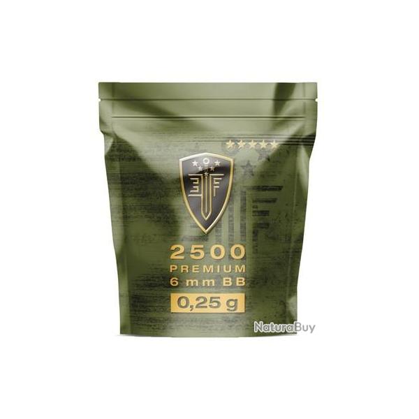 Sachet de 2500 Billes Plastique lite Force Premium CAL. 6mm 0,25G Blanc