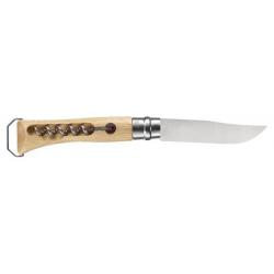 Couteau fermant Opinel n°10 Tire Bouchon Décapsuleur Manche Hêtre Lame 10CM