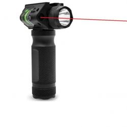 Poignée Tactique Lampe 750 lumens Laser rouge pour rail picatinny en métal