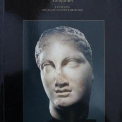 ANTIQUITIES, 8th December 1994, Sotheby's London Auction Catalogue + List of prices realised.