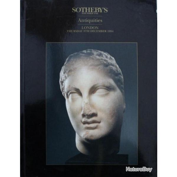 ANTIQUITIES, 8th December 1994, Sotheby's London Auction Catalogue + List of prices realised.