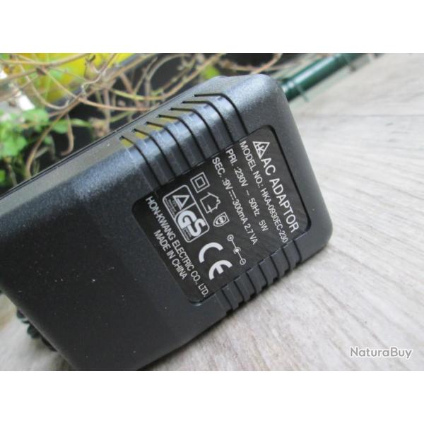 petit transformateur mural 220v/ en 9v 300 mah courant continu (h)