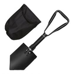 Pelle pliante 3 bouts avec pochette de rangement (Couleur Noir)