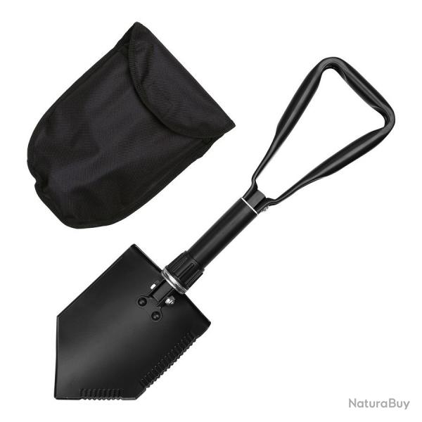 Pelle pliante 3 bouts avec pochette de rangement (Couleur Noir)