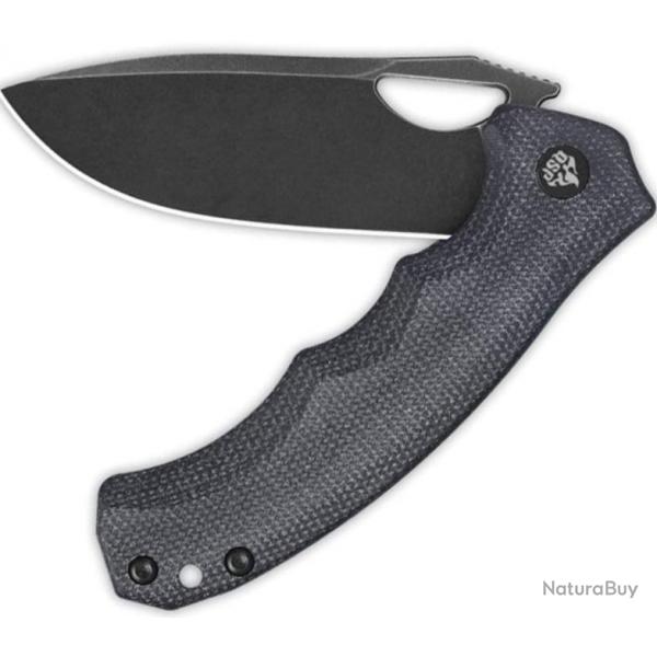 Couteau QSP Gorilla Black Manche Micarta Lame Acier 14C28N BLK IKBS Linerlock Clip QS153A2