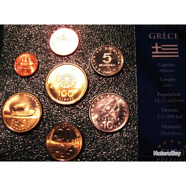 GRECE serie de 7 pieces neuves (drachmes) sous blister