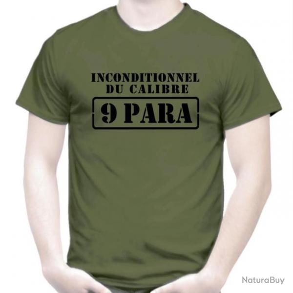 T-SHIRT - INCONDITIONNEL DU CALIBRE 9 PARA - 9mm Parabellum 9X19 cartouche Pistolet tir semi-auto