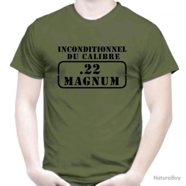 T-SHIRT  INCONDITIONNEL DU CALIBRE .22 MAGNUM - .22 WMR .22MAG cartouche Winchester Tir loisir Cible