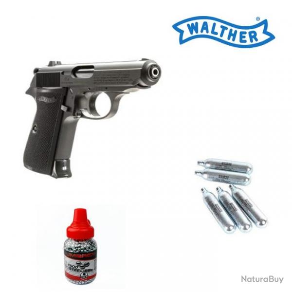 Pack pistolet WALTHER PPK/S UMAREX Cal.4,5mm BB'S 