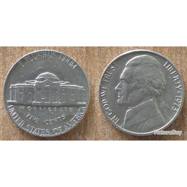 Usa 5 Cents 1973 Monticello Cent Dollar Piece Etats Unis Dollars