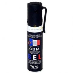 Bombe lacrymogène GEL CS 25ml avec clip - CBM (fabriqué en France)
